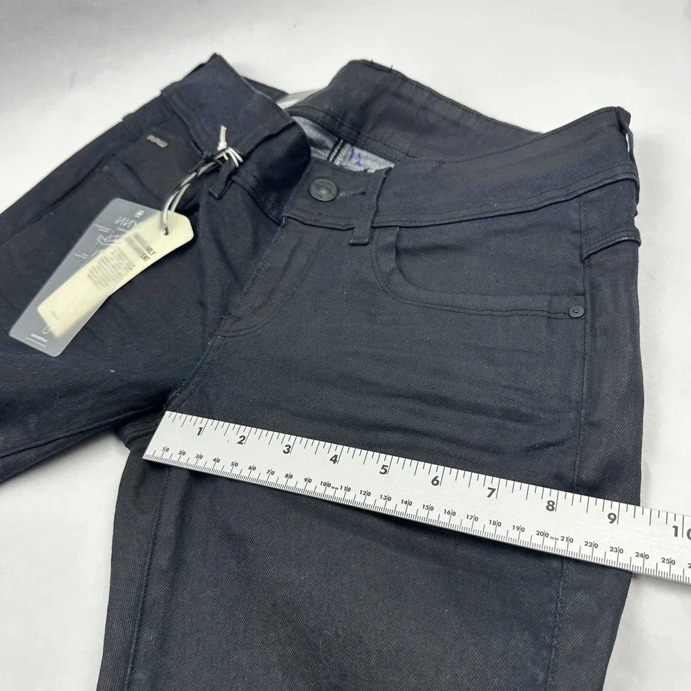 G-Star Raw Lynn Mid Skinny Jeans Womens 29x34 Black 3D Dark Aged Stretch Denim